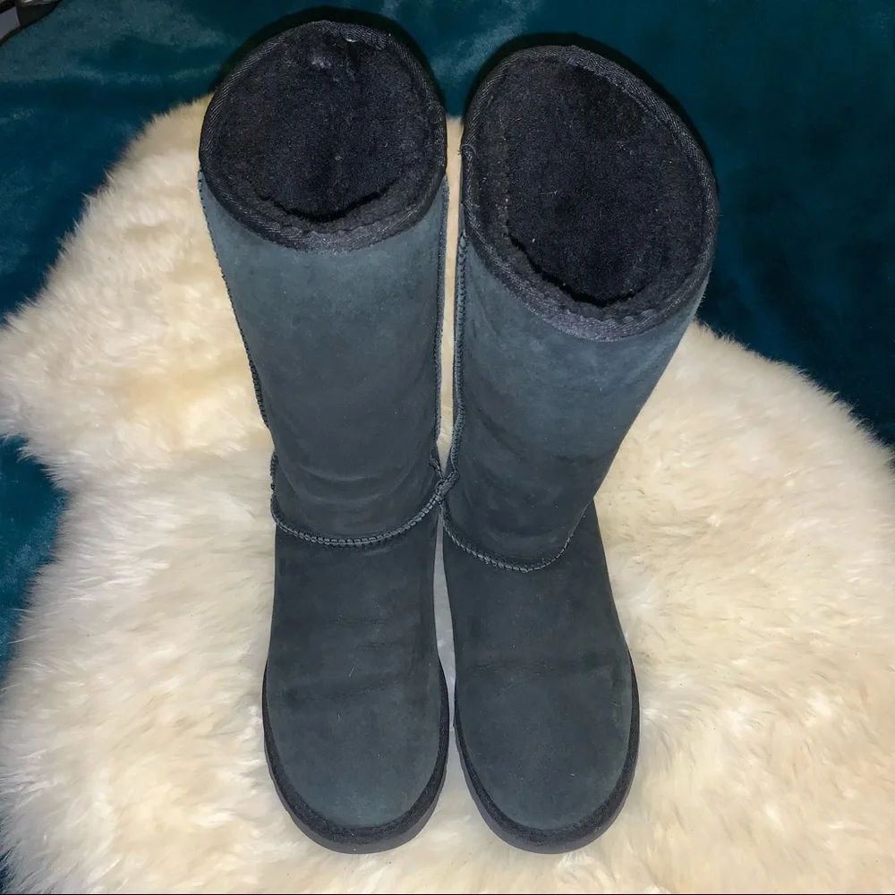 UGG Tall Classic Black Suede Winter Boots